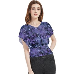 Carbonated Lilacs Butterfly Chiffon Blouse