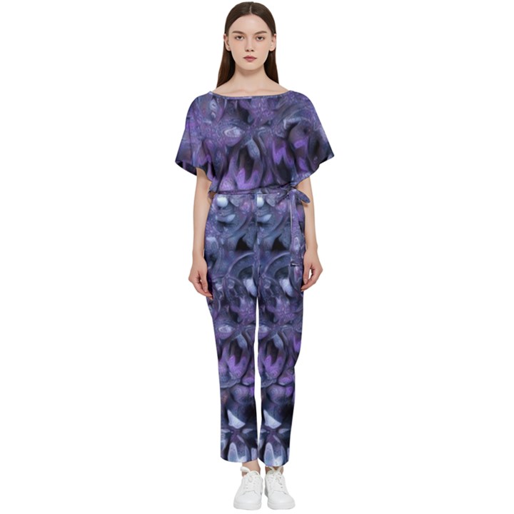 Carbonated Lilacs Batwing Lightweight Jumpsuit