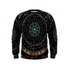 Mandala - 0008b - The Coffee Eye Kids  Sweatshirt by WetdryvacsLair