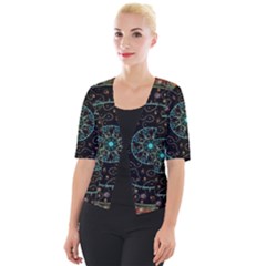 Mandala - 0008b - The Coffee Eye Cropped Button Cardigan by WetdryvacsLair