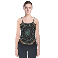 Mandala - 0008b - The Coffee Eye Velvet Spaghetti Strap Top by WetdryvacsLair