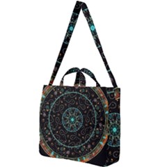 Mandala - 0008b - The Coffee Eye Square Shoulder Tote Bag by WetdryvacsLair