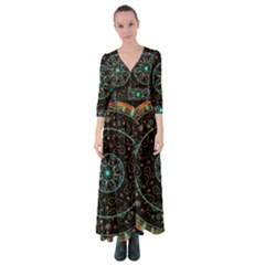 Mandala - 0008b - The Coffee Eye Button Up Maxi Dress by WetdryvacsLair