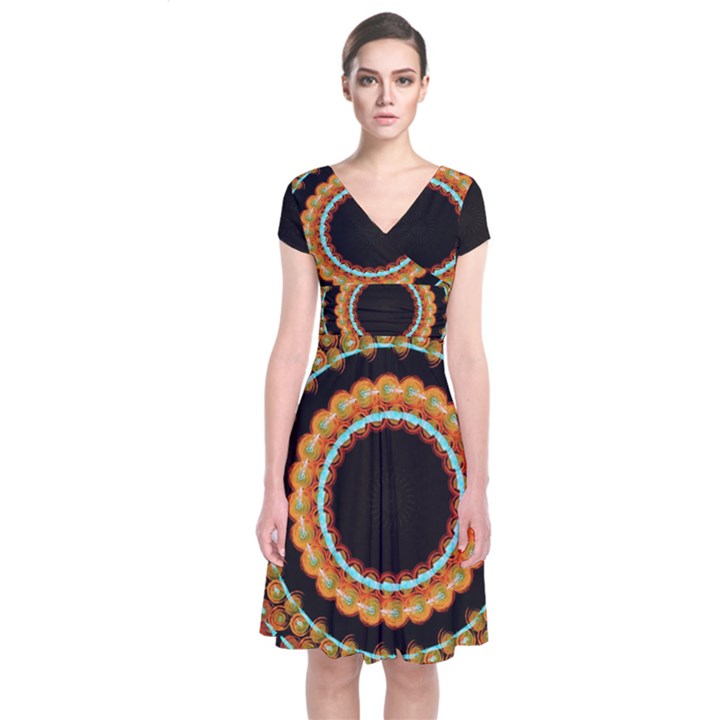 Mandala - 0009 - A Fast 24 Short Sleeve Front Wrap Dress