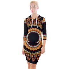 Mandala - 0009 - A Fast 24 Quarter Sleeve Hood Bodycon Dress by WetdryvacsLair