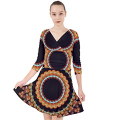 Mandala - 0009 - A Fast 24 Quarter Sleeve Front Wrap Dress by WetdryvacsLair