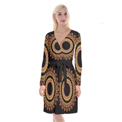 Mandala - 0009 - A Fast 24 Long Sleeve Velvet Front Wrap Dress by WetdryvacsLair