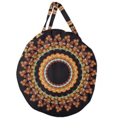 Mandala - 0009 - A Fast 24 Giant Round Zipper Tote by WetdryvacsLair