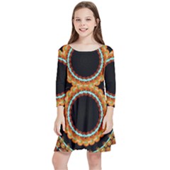 Mandala - 0009 - A Fast 24 Kids  Quarter Sleeve Skater Dress by WetdryvacsLair