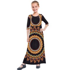 Mandala - 0009 - A Fast 24 Kids  Quarter Sleeve Maxi Dress by WetdryvacsLair