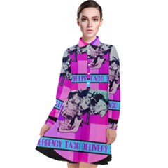 Emergency Taco Delivery Service Long Sleeve Chiffon Shirt Dress by WetdryvacsLair