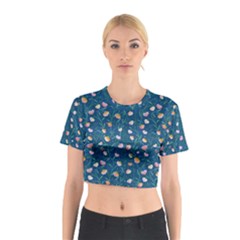 Unusual Flowers Cotton Crop Top by SychEva