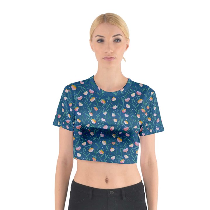 Unusual Flowers Cotton Crop Top