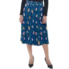 Unusual Flowers Classic Velour Midi Skirt  by SychEva