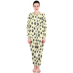 Pattern Silhoutte Paw On Yellow Onepiece Jumpsuit (ladies)  by JustToWear