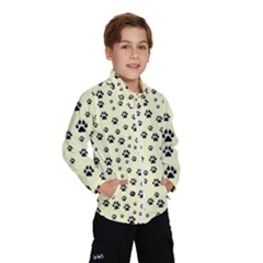 Pattern Silhoutte Paw On Yellow Kids  Windbreaker