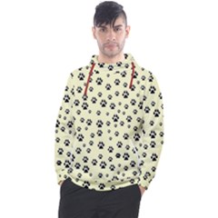 Pattern Silhoutte Paw On Yellow Men s Pullover Hoodie