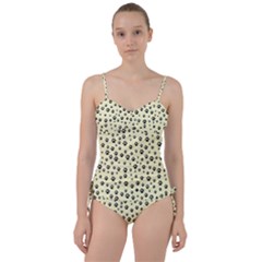 Pattern Silhoutte Paw On Yellow Sweetheart Tankini Set by JustToWear