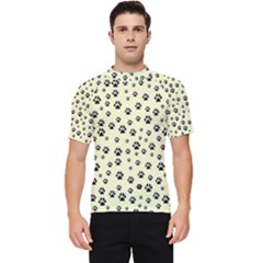 Pattern Silhoutte Paw On Yellow Men s Short Sleeve Rash Guard by JustToWear