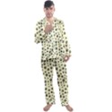 Pattern Silhoutte Paw On Yellow Men s Long Sleeve Satin Pajamas Set View1