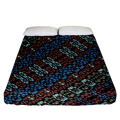 Multicolored Mosaic Print Pattern Fitted Sheet (queen Size) by dflcprintsclothing