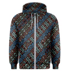 Multicolored Mosaic Print Pattern Men s Zipper Hoodie by dflcprintsclothing