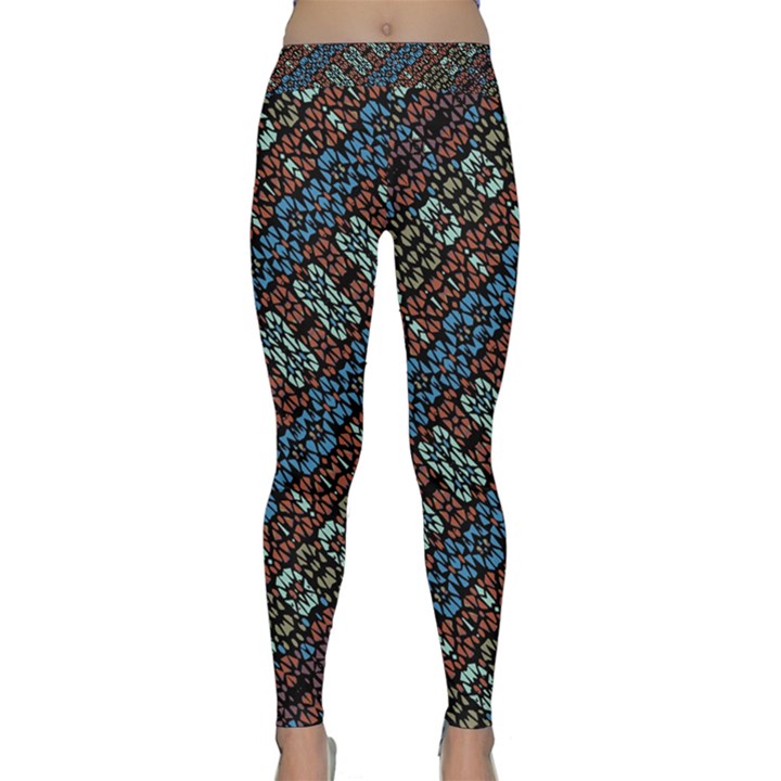 Multicolored Mosaic Print Pattern Classic Yoga Leggings