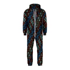 Multicolored Mosaic Print Pattern Hooded Jumpsuit (kids) by dflcprintsclothing