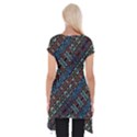 Multicolored Mosaic Print Pattern Short Sleeve Side Drop Tunic View2