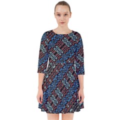 Multicolored Mosaic Print Pattern Smock Dress