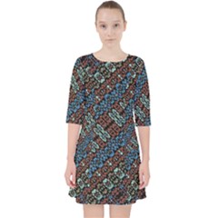 Multicolored Mosaic Print Pattern Pocket Dress by dflcprintsclothing