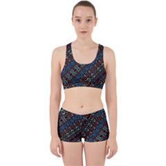 Multicolored Mosaic Print Pattern Work It Out Gym Set by dflcprintsclothing