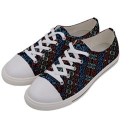 Multicolored Mosaic Print Pattern Women s Low Top Canvas Sneakers by dflcprintsclothing