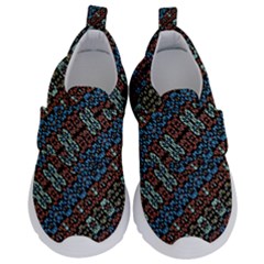 Multicolored Mosaic Print Pattern Kids  Velcro No Lace Shoes by dflcprintsclothing