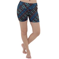 Multicolored Mosaic Print Pattern Lightweight Velour Yoga Shorts by dflcprintsclothing