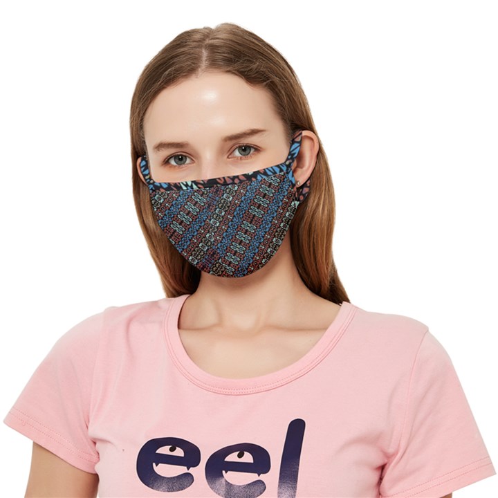 Multicolored Mosaic Print Pattern Crease Cloth Face Mask (Adult)