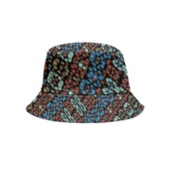 Multicolored Mosaic Print Pattern Inside Out Bucket Hat (kids) by dflcprintsclothing