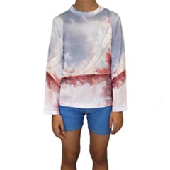 Golden Gate Bridge Kids  Long Sleeve Swimwear by goljakoff