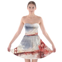 Golden Gate Bridge Strapless Bra Top Dress by goljakoff