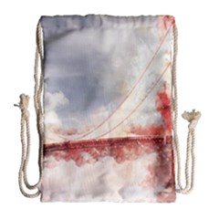 Golden Gate Bridge Drawstring Bag (large) by goljakoff