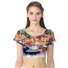 Pier Short Sleeve Crop Top by goljakoff