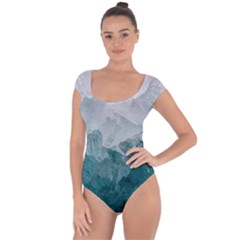 Green Blue Sea Short Sleeve Leotard  by goljakoff