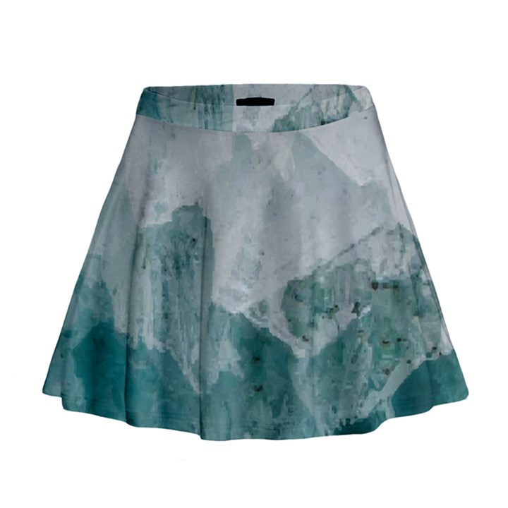 Green blue sea Mini Flare Skirt