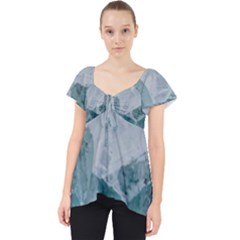 Green Blue Sea Lace Front Dolly Top