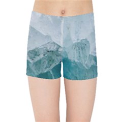 Green Blue Sea Kids  Sports Shorts by goljakoff