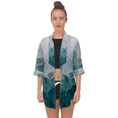 Green Blue Sea Open Front Chiffon Kimono by goljakoff