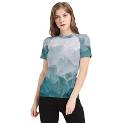 Green Blue Sea Women s Short Sleeve Rash Guard by goljakoff