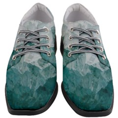 Green Blue Sea Women Heeled Oxford Shoes by goljakoff