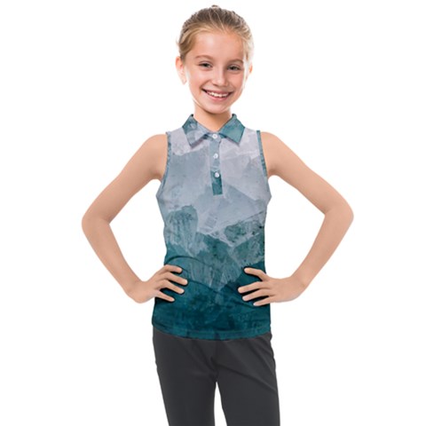 Green Blue Sea Kids  Sleeveless Polo Tee by goljakoff