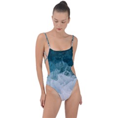 Blue Sea Tie Strap One Piece Swimsuit by goljakoff